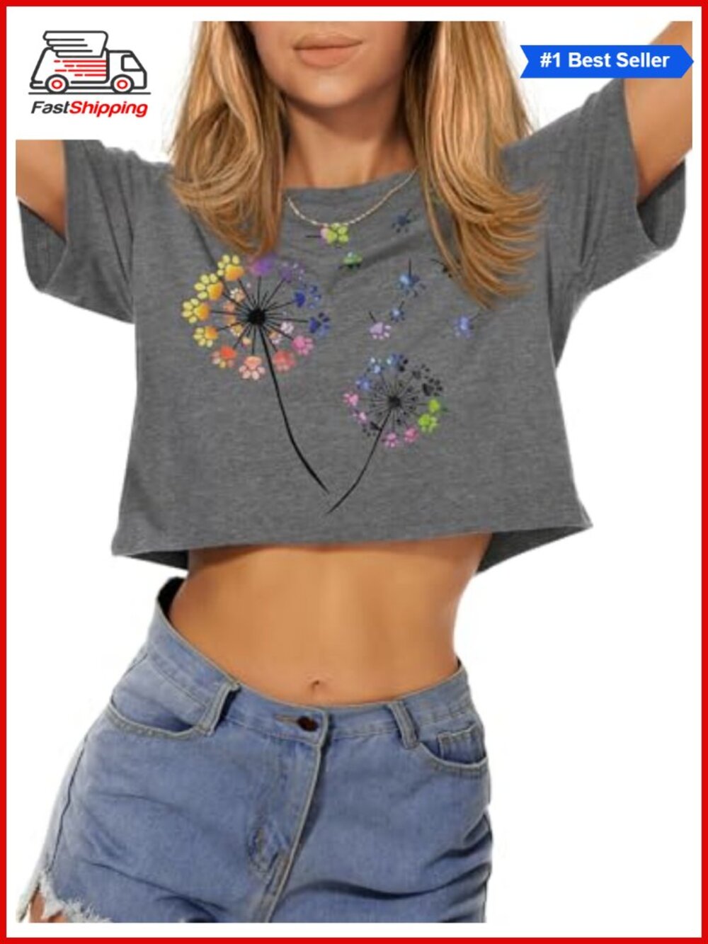 ✨ CHICGAL Womens Crop Top Short Sleeve Round Neck Loose Fit Summer T-Shirt